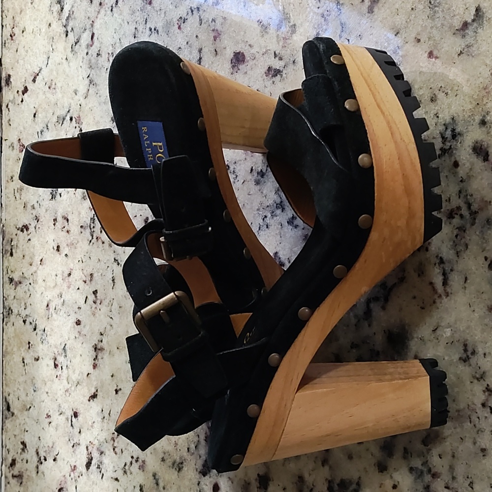 Polo Ralph Lauren  lacie black calf leather 39